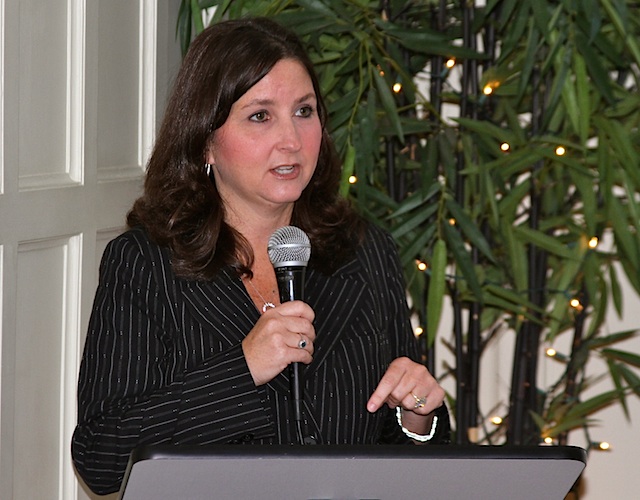 Jen Waller, CCHEC Director speaking at the Cutrer Mansion. Photo credit