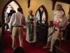 Rev. David Elliott greeting parishioners at St. Georges Episcopal Church in Clarksdale. 