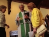 Rev. David Elliott greeting parishioners at St. Georges Episcopal Church in Clarksdale. 