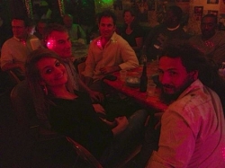 Friends at Po Monkey's. Bethany Howell, Eric Stone, Marcos Chiappe, Luke Stabb