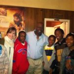 Some middle school kids with Marcus Dupree and Teach For America Corps Member Courtney Van Cleve