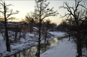 Sunrise the morning after -- A view of the Sunflower River off the 2nd Street Bridge