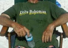 Delta Bohemian David A. Elliott III relaxing on a beach. This is David's Profile Pic on Facebook. Way cool, David.