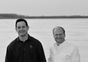 Mr. Lil John McKee and Bill Manning by the Mississippi River in the Delta. Photo by The Delta Bohemian