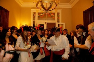 The Pirate Wedding of Poor William and Magical Madge with Maid of Honor Corinne Vance and Best Man John Fat Clyde McKee at the Clark House Residential Inn in Clarkdale. Photo by Daniel Vassel