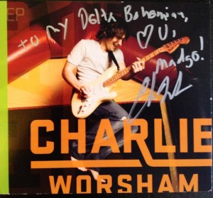 Cover of Charlie Worsham CD with a sweet message to adoring fan Madge Marley Howell