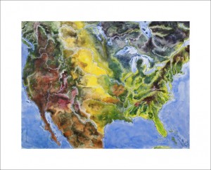 United States by Day - watercolor painting by John Ruskey