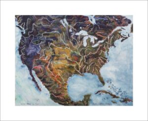 United States by Night - watercolor painting by John Ruskey