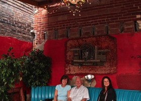 Mary Lou Parker, Winigrand, Margaret Holcomb at the New Roxy during the art reception.