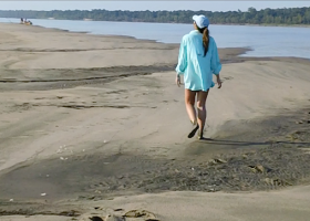 Corinne Vance on a Mississippi River sandbar. Photo credit: DELTA BOHEMIAN