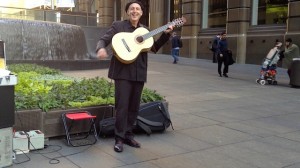 Musician Jose in Downtown Sydney at Market Place. Photo by DELTA BOHEMIAN