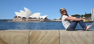 Bethany Howell and the the Sydney Opera House. Photo by DELTA BOHEMIAN