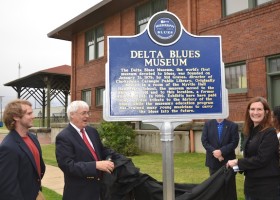 Delta Blues Museum plaque unveiling ceremony.