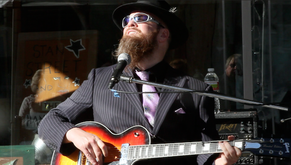 Hill Country Blues musician Sean Bad Apple in Clarksdale. Photo by DB