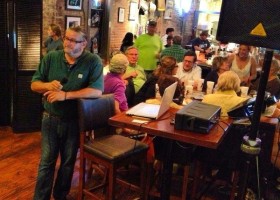 Group of people gathered around a table