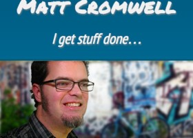 Matt Cromwell headshot with graffiti background.