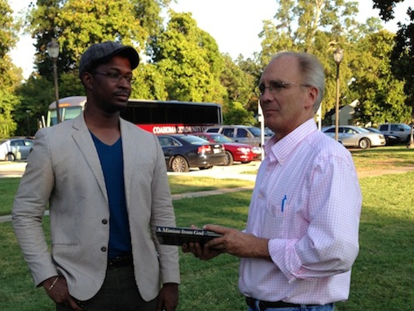 Christopher Coleman and Bubba O'Keefe at James Meredith event in Clarksdale.