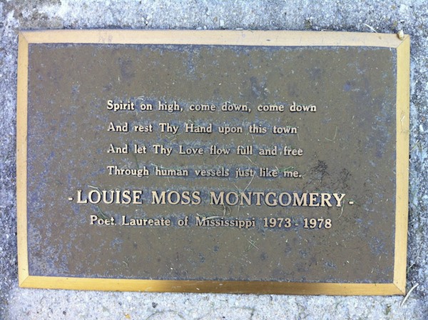 Plaque in Clarksdale Memorial to Louise Moss Montgomery