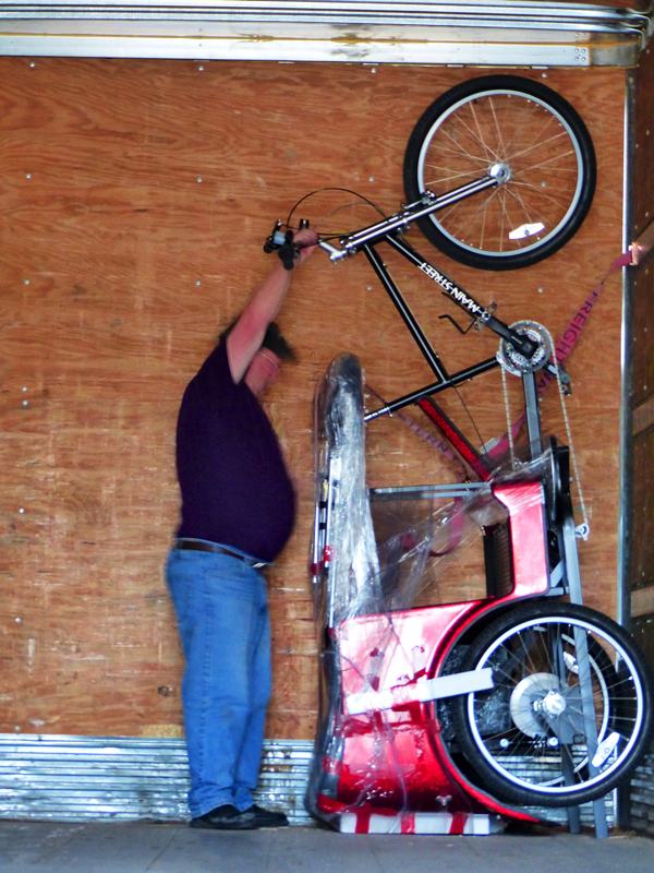 Truck driver Darrel unloading the DB Pedicab