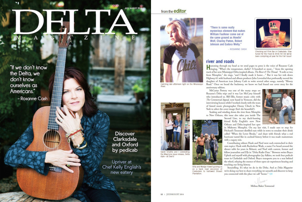 Rosanne Cash on Delta Magazine cover.