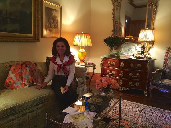 Mary Helen McCoy in her Memphis home gallery during the Kim Duease Fabric Open House