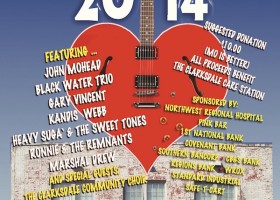 Care Fest 2014 poster with guitar.