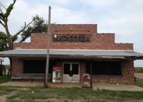 Brick building with "Matagorda" sign.