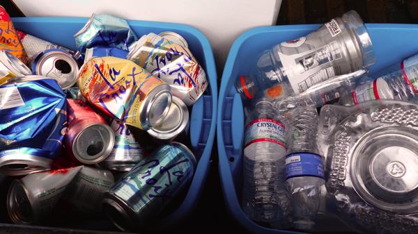 Recyclables in Francine's Truck