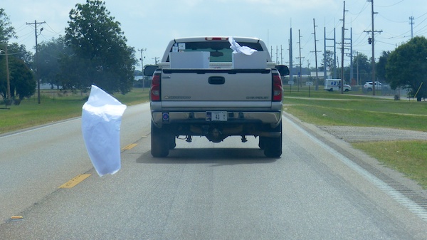 REMEMBER to secure your recyclables on the way to the bin. ;)