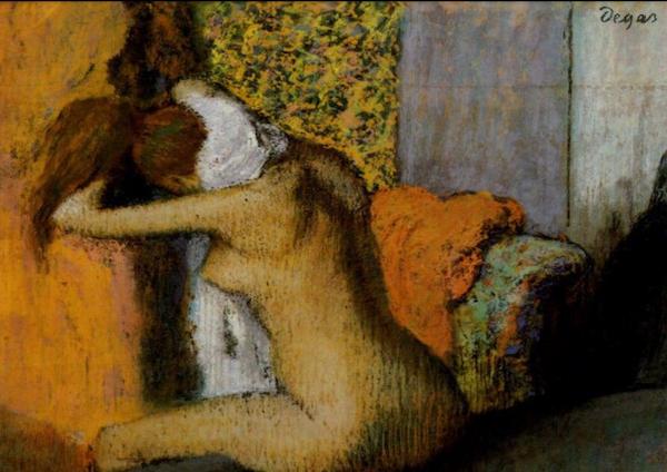 Edgar Degas masterpiece 'Apres le Bain' rests at JEU DE PAUME in Paris