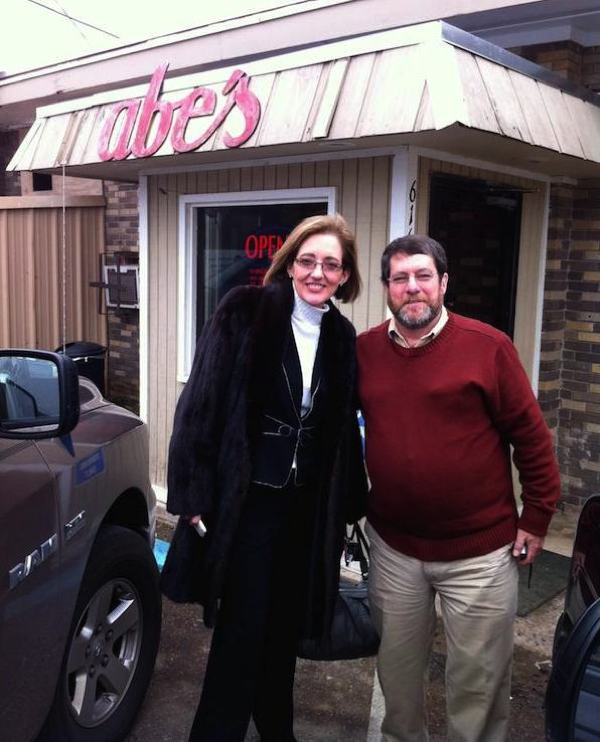 Magical Madge Marley Howell and Rev. Hugh B. Jones, Jr. at Abe's in Clarksdale