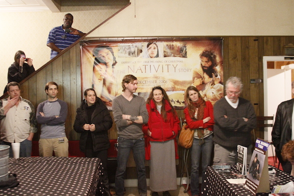 Attendees at 2nd annual Clarksdale Film Festival in Delta Cinema Lobby. Jan 2012