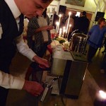 Man making coffee with a coffee machine.