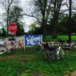 Bicycles parked near Kathryn's Fine Diner.