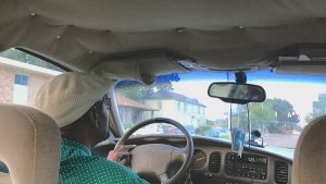 Clarksdale Taxi Cab Driver Roosevelt Noah driving his Jolly Cab