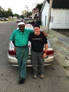 Clarksdale Taxi Cab Driver Roosevelt Noah with Chilly Billy Howell of Delta Bohemian Tours