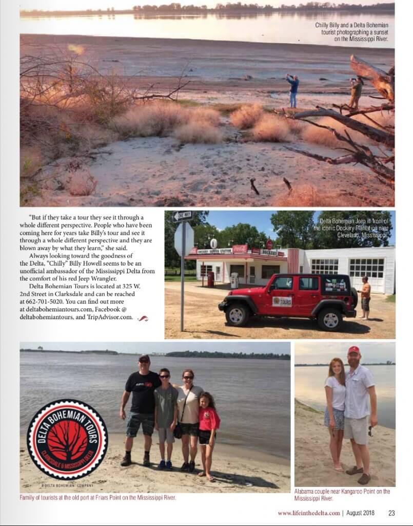 Life in the Delta Magazine Delta Bohemian Tours article