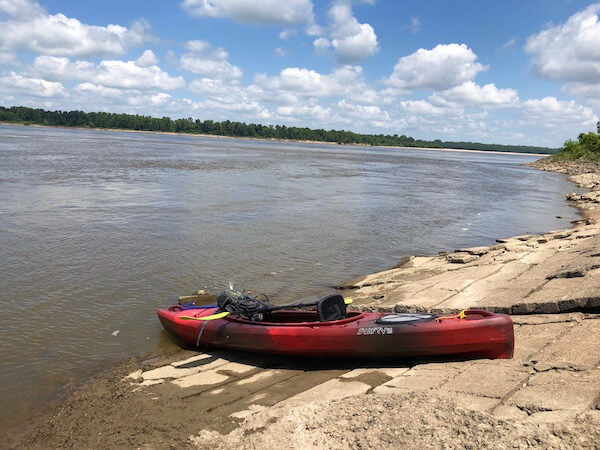 Riparian Agrarian Prelapsarian Kayak on the Mississippi River.