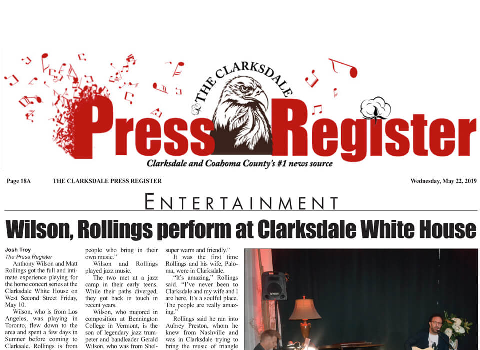 Wilson and Rollings perform at Clarksdale White House.