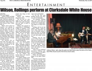 Josh Troy Wilson Rollings perform at Clarksdale White House