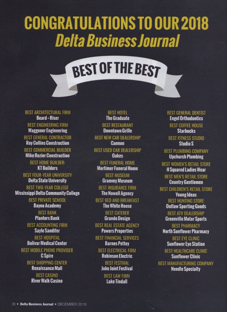 Delta Business Journal 2018 Best of the Best