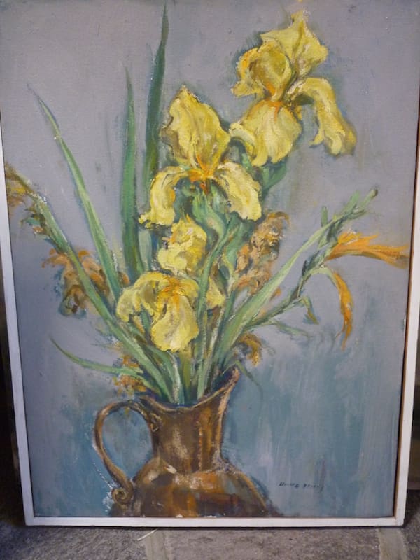 Yellow Irises 24 x 18 by Leonard Brooks at Cassidy Bayou Gallery