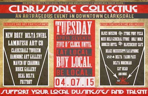 Art event poster in Clarksdale