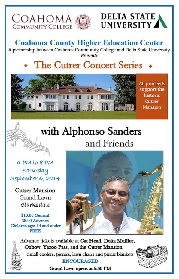 Concert event poster with Alphonso Sanders
