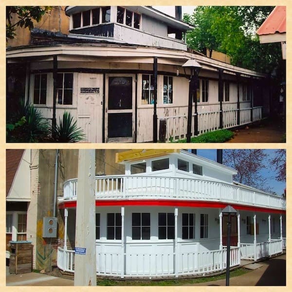 Old building before and after restoration