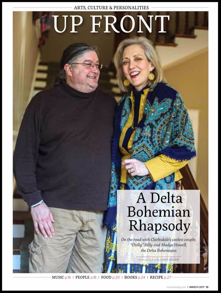 Magazine cover featuring happy couple