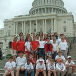 Group of kids in front of the US Capitol.