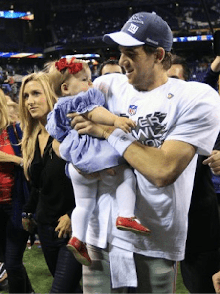 Family moment at stadium celebration