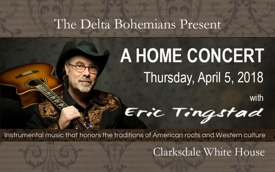 Musician Eric Tingstad home concert poster