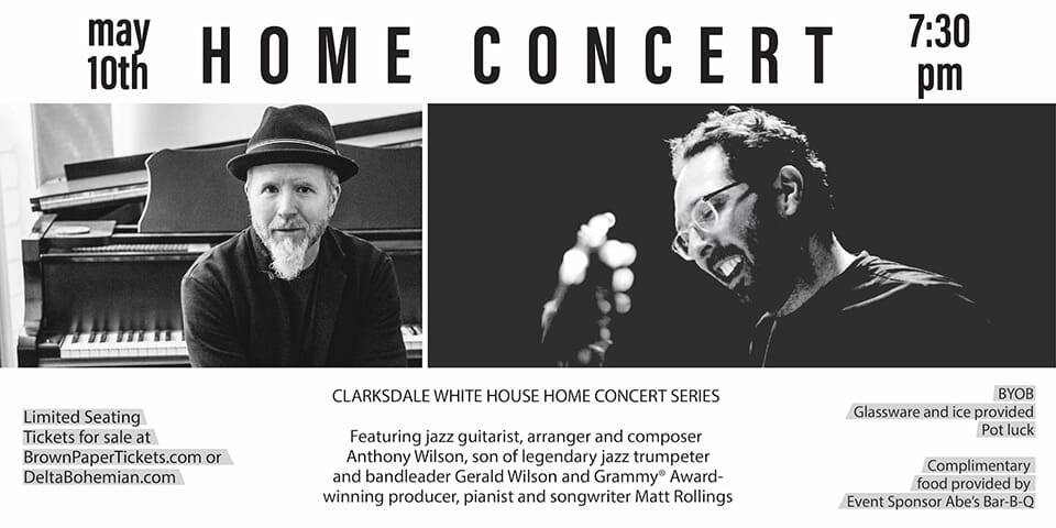 Black and white concert advertisement design